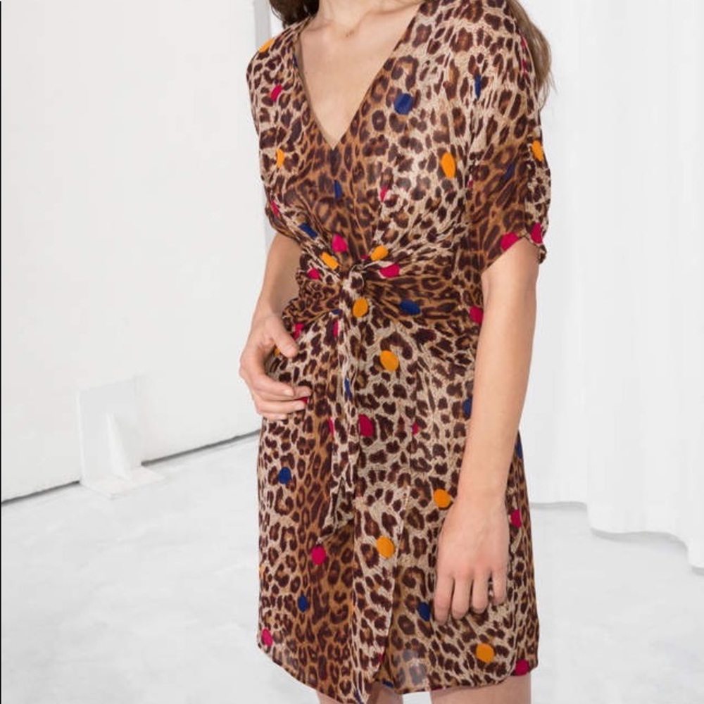 & Other Stories Leopard Print Wrap Dress